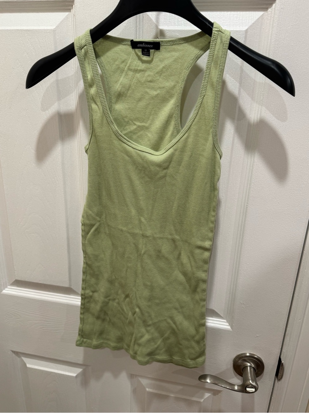Ambiance Light Green Ribbed Scoop Tank